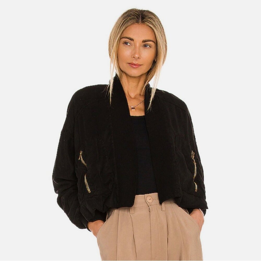Young Fabulous & Broke Fara Convertible Utility Cropped Bomber Jacket